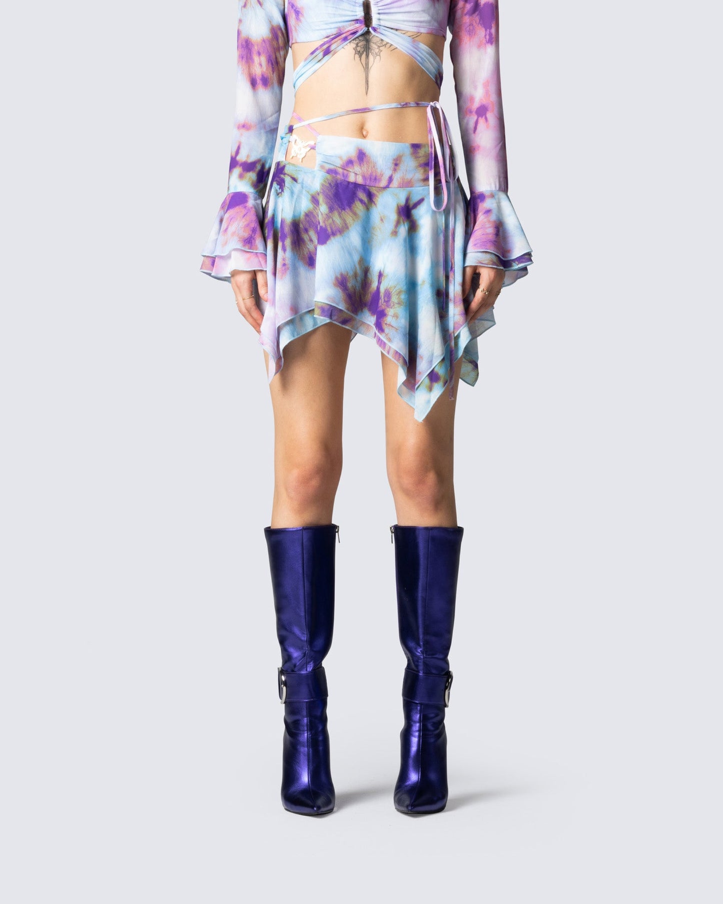 Kadence Tie Dye Print Skirt model front