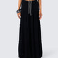 Cailin Black Tiered Maxi Skirt model front
