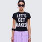 Calianna Black Graphic Tee model front