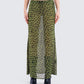 Calista Lime Leopard Maxi Skirt model front