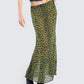 Calista Lime Leopard Maxi Skirt