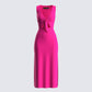 Calliope Hot Pink Midi Dress 3d product front