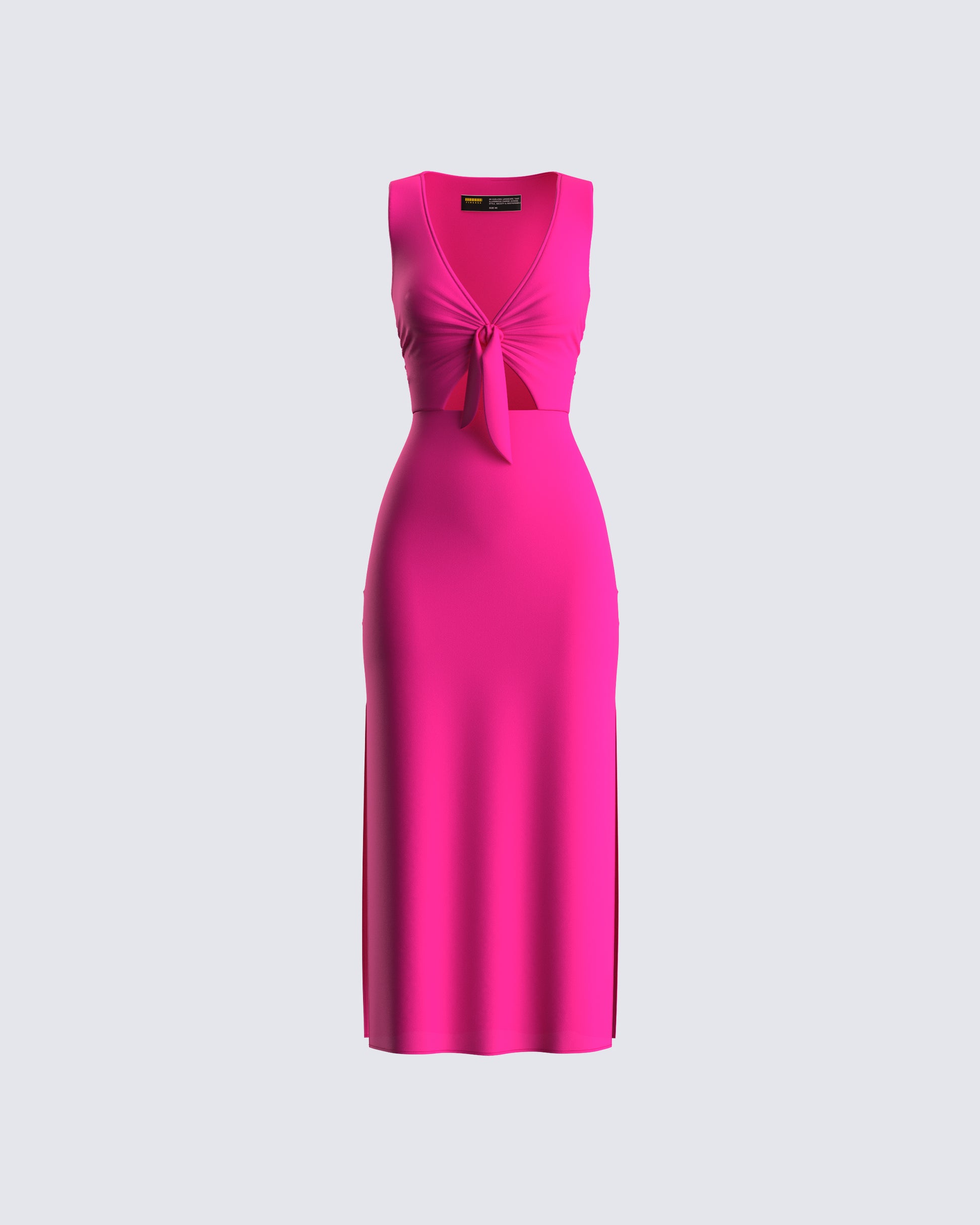 Calliope Hot Pink Midi Dress 3d product front