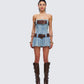 Cambry Blue Pleated Denim Dress model front