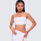 Carly White Beaded Bandeau Top