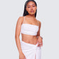 Carly White Beaded Bandeau Top