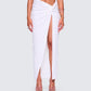 Carly White Beaded Drape Skirt model front