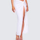 Carly White Beaded Drape Skirt