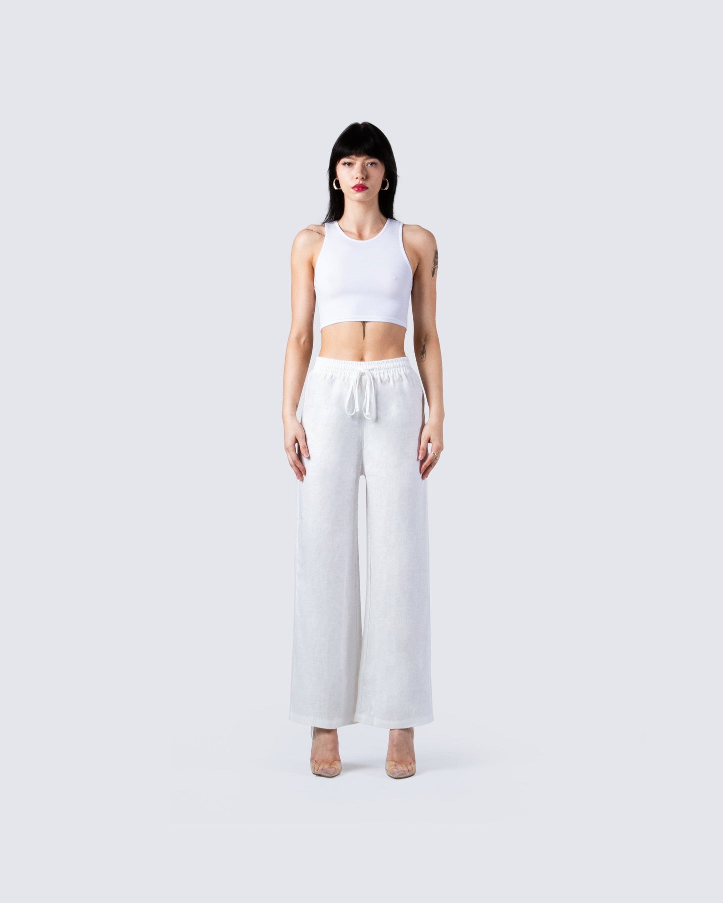 Carson White Linen Pant