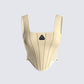 Casey Yellow Mesh Corset Logo Top 3d product front