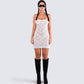 Caterina White Lace Mini Dress model front