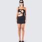 Cecily Black Mini Dress model front