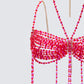 Celestia Red Beaded Bralette Top