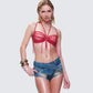 Celestia Red Beaded Bralette Top