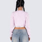 Celine Pink Pattern Knit Cardigan