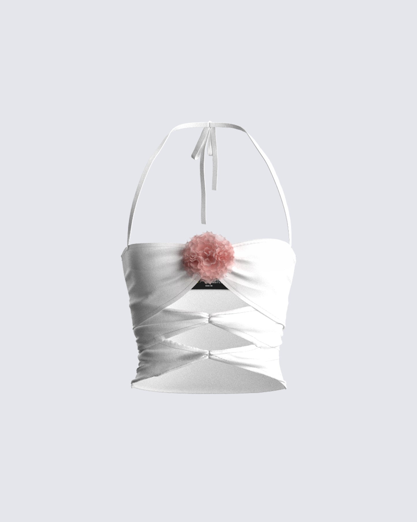Cerelina White Jersey Cut Out Top 3d product front