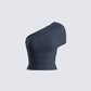 Charlize Navy One Shoulder Top 3d product front