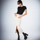 Chell White Denim Maxi Skirt
