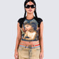 Cheryse Angel Print Jersey Top model front