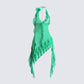 Christine Green Ruffled Mini Dress 3d product front