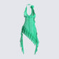 Christine Green Ruffled Mini Dress