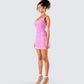 Christy Pink Petal Mini Dress