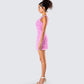Christy Pink Petal Mini Dress