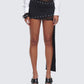 Cia Black Asymmetrical Lace Micro Mini Skirt model front