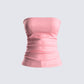 Citlali Pink Knit Tube Top 3d product front