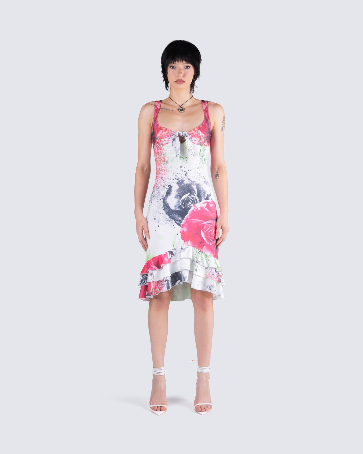 Clarice Floral Print Dress model front