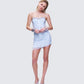 Clarisse Baby Blue Hand Beaded Rhinestone Dress