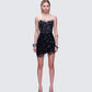 Clarisse Black Hand Beaded Rhinestone Dress model front