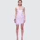 Clarisse Pink Hand Beaded Rhinestone Dress model front
