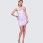 Clarisse Pink Hand Beaded Rhinestone Dress