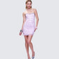 Clarisse Pink Hand Beaded Rhinestone Dress