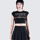 Clea Black Capricorn Graphic Top model front