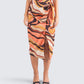 Coen Abstract Print Midi Skirt model front