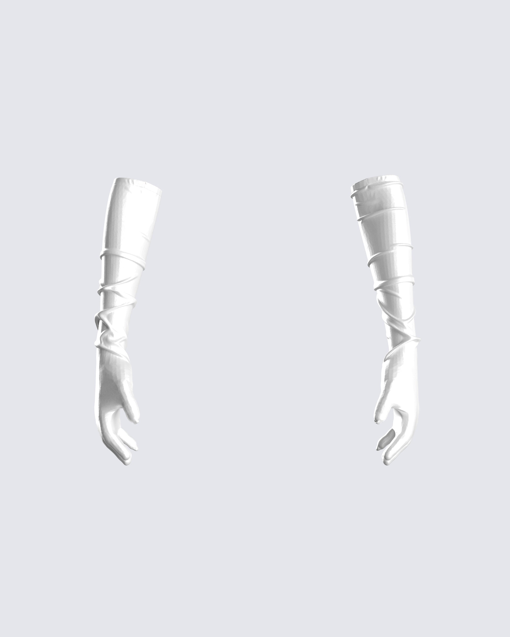 Connie White Satin Gloves product front