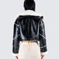 Coralie Black Sherpa Bonded Jacket