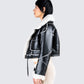 Coralie Black Sherpa Bonded Jacket