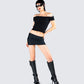 Crissle Black Rib Off Shoulder Top
