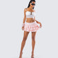 Dakoa Pink Ruffle Mini Skirt
