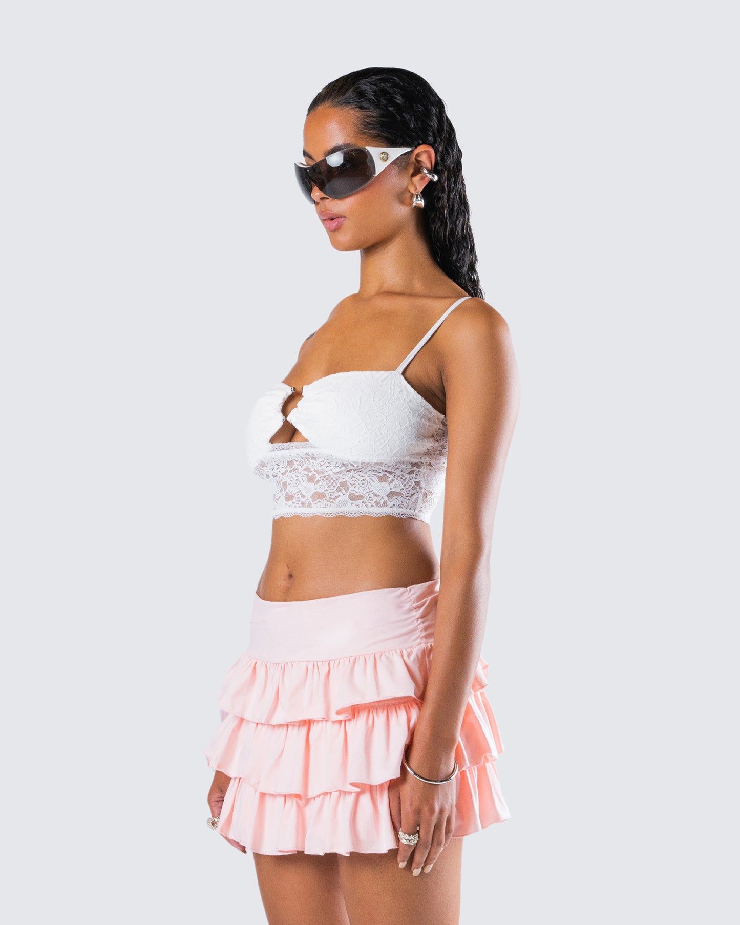 Dakoa White Lace Cami Top