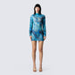 Dakota Turquoise Print Mini Dress