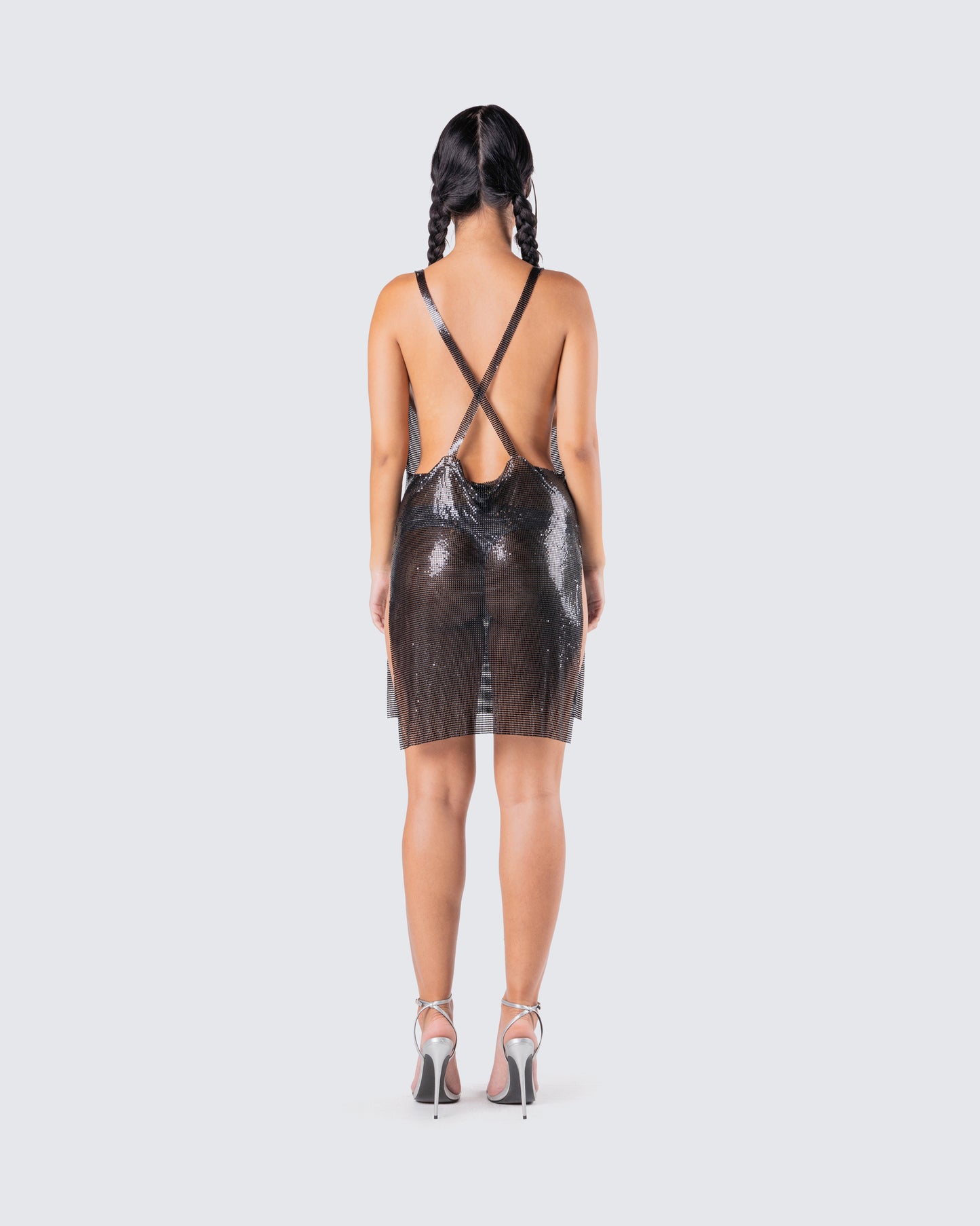 Dalia Black Chainmail Dress