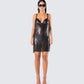 Dalia Black Chainmail Dress model front