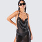 Dalia Black Chainmail Dress