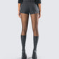 Damla Black Pinstriped Shorts