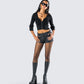 Damla Black Pinstriped Shorts