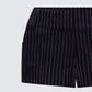Damla Black Pinstriped Shorts
